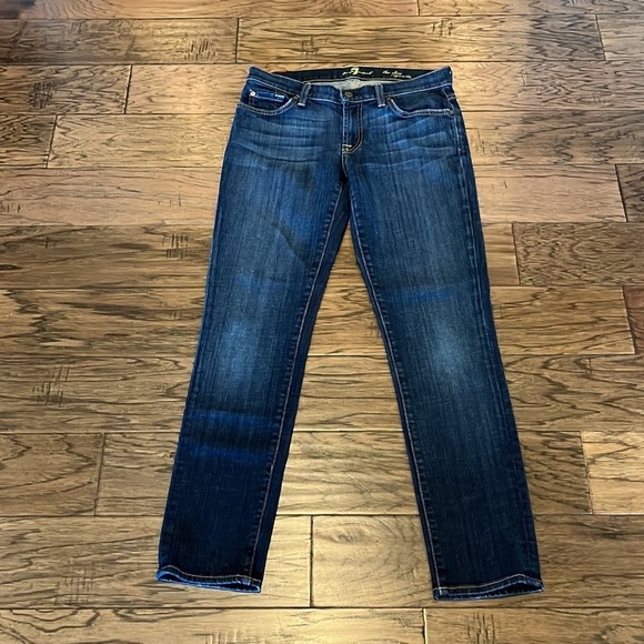 7 For All Mankind The Slim Cigarette Mid Rise Size 28 - Picture 1 of 16